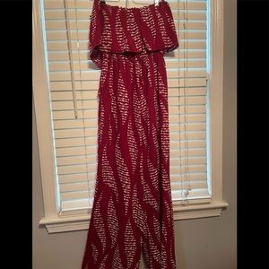 Pink tube top jumpsuit